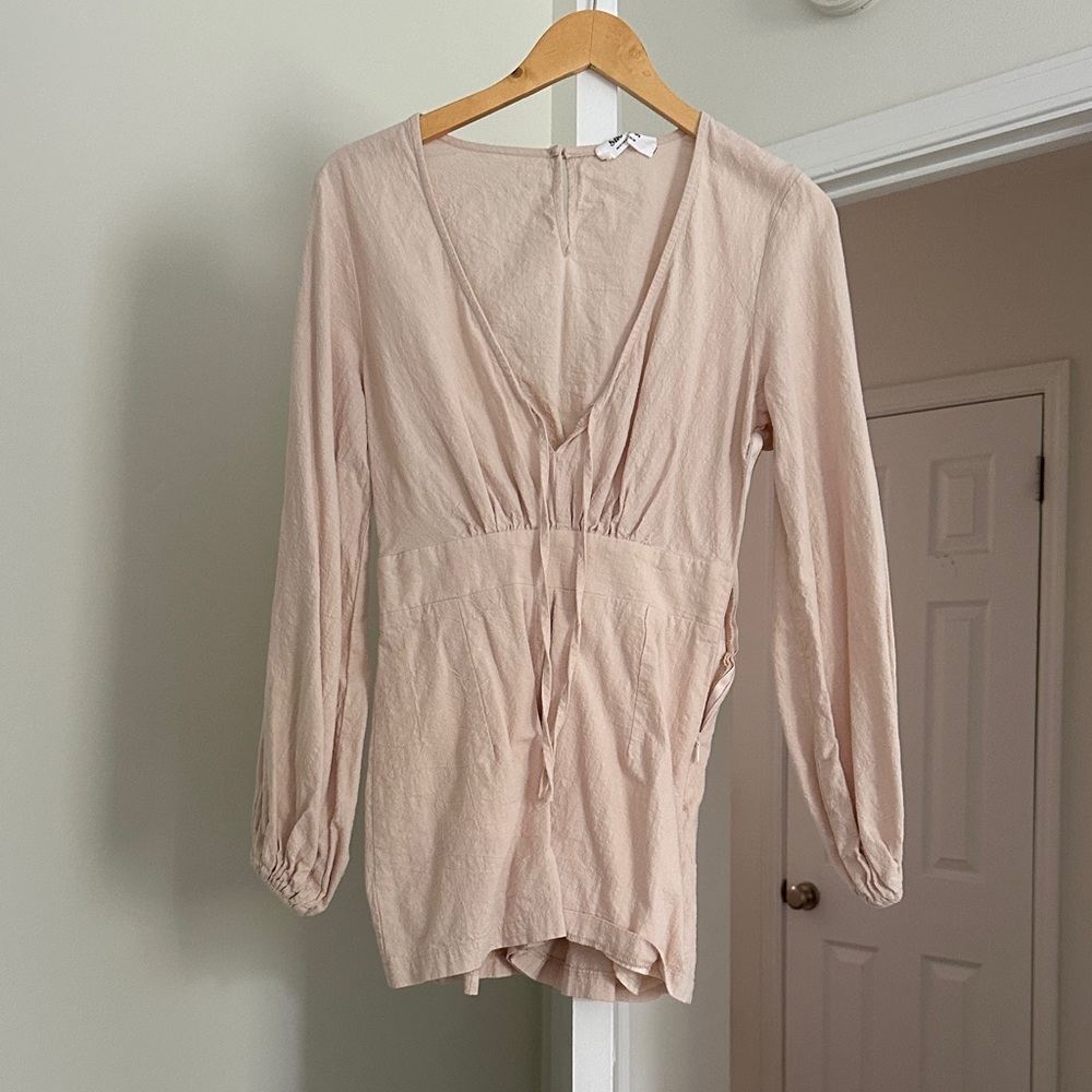 Showpo Blush Long Sleeve V-Neck Top